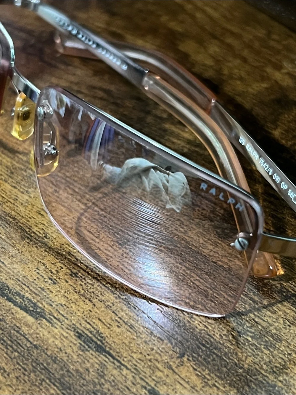 Ralph Lauren women’s Brown-Tinted Rimless Sunglasses pink